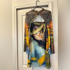 Cut face back face dress